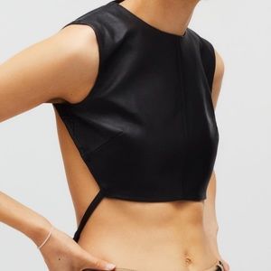 Kaia x Zara Leather Crop Top